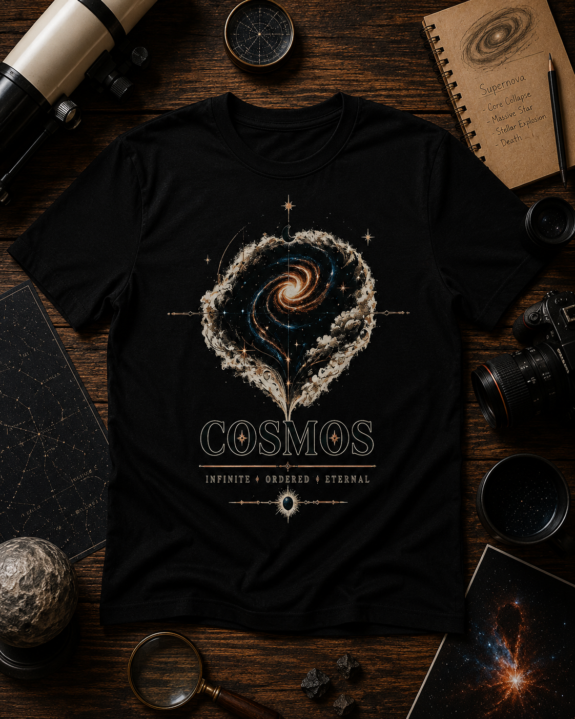 Cosmos Spiral Graphic T-Shirt
