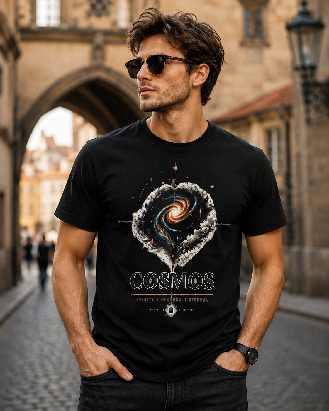 Cosmos Spiral Graphic T-Shirt - Image 2